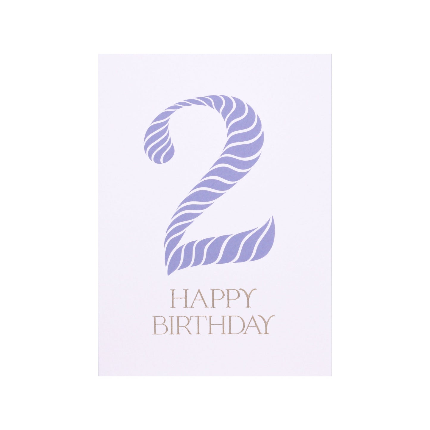 Birthday Stripes Lilac Second Birthday Card