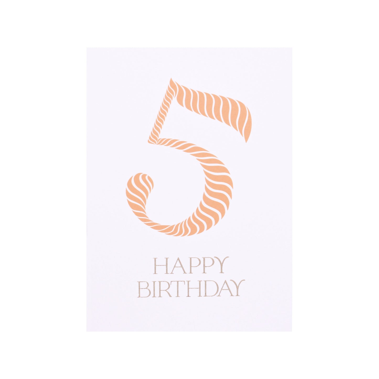 Birthday Stripes Orange Fifth Birthday Card