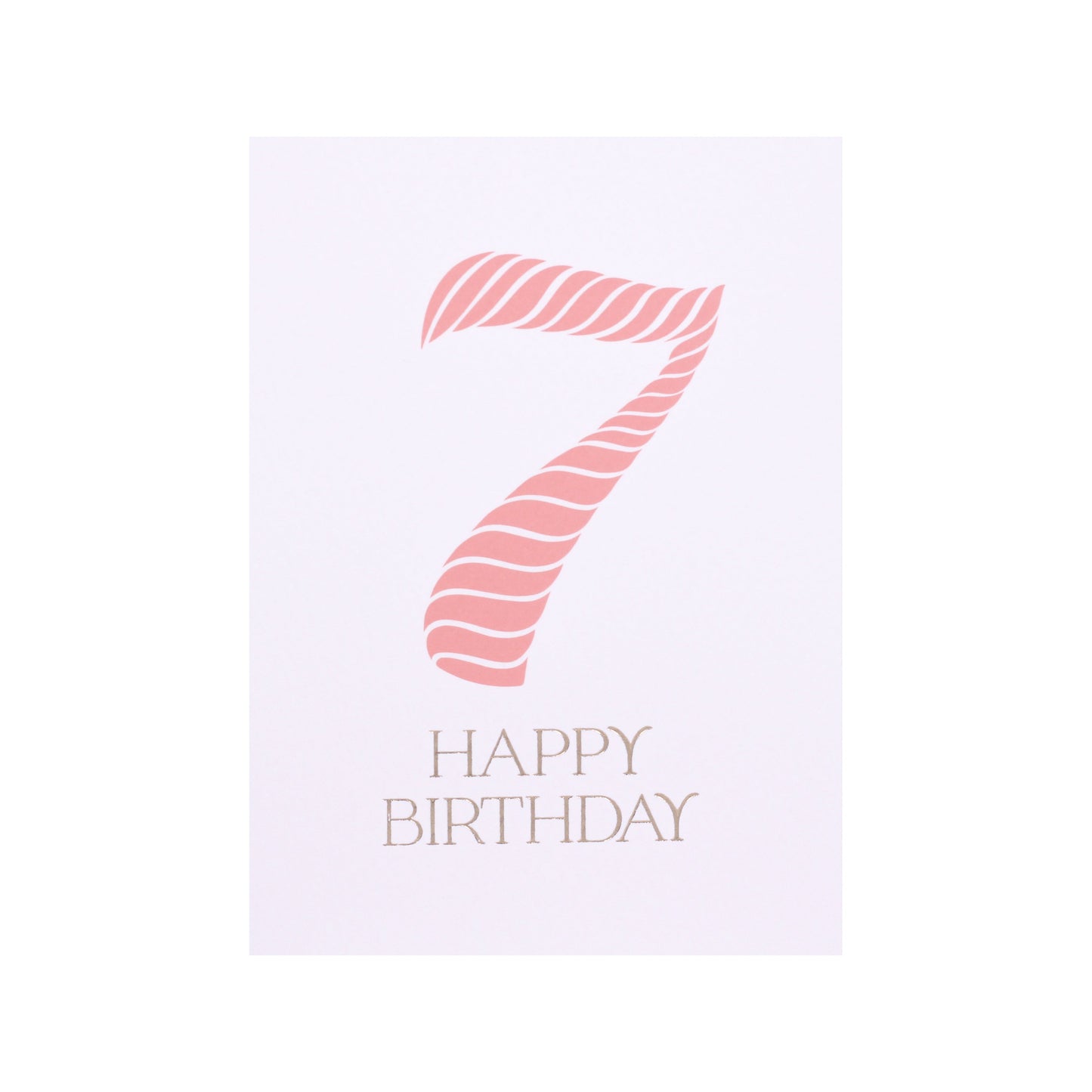 Birthday Stripes Coral Seventh Birthday Card