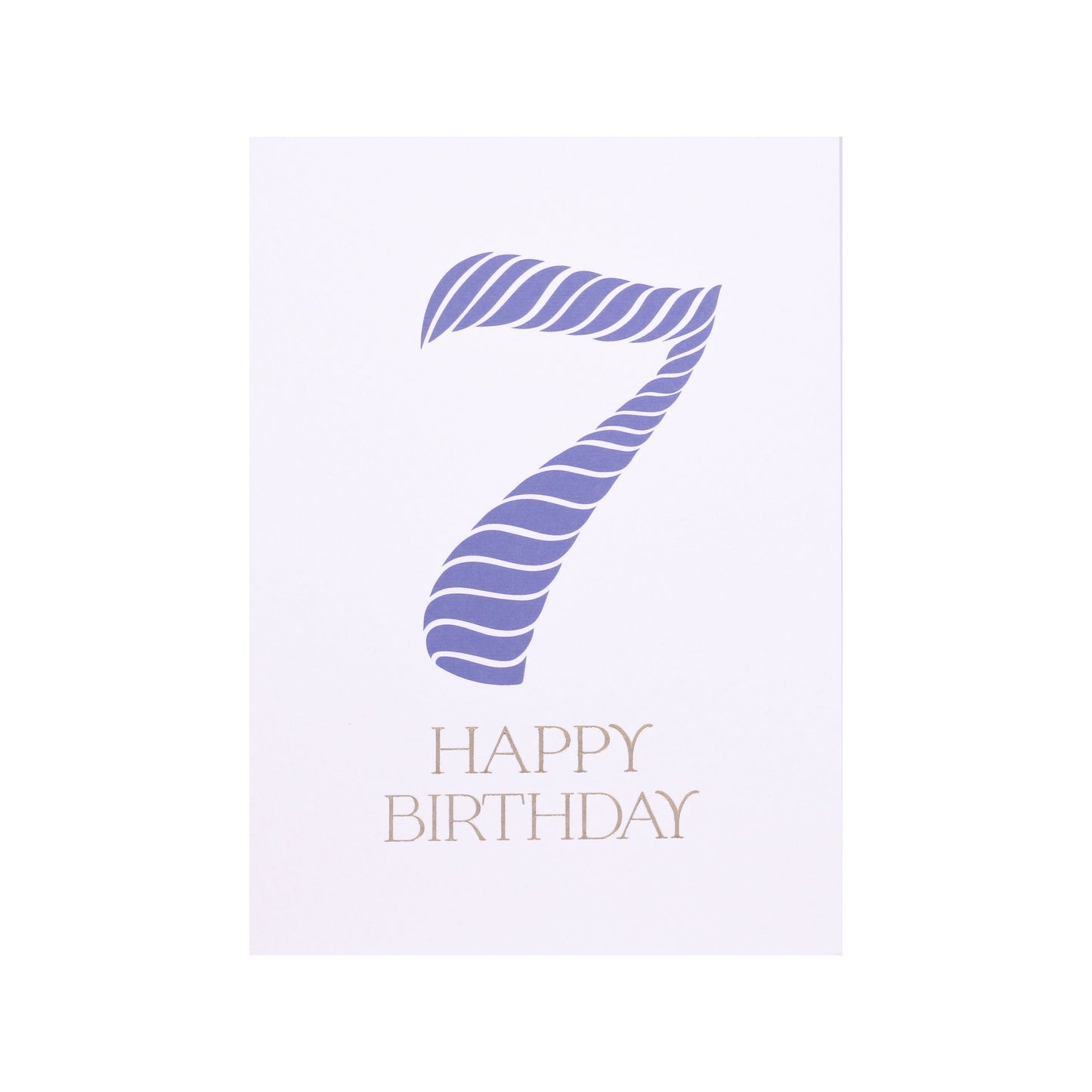 Birthday Stripes Blue Seventh Birthday Card