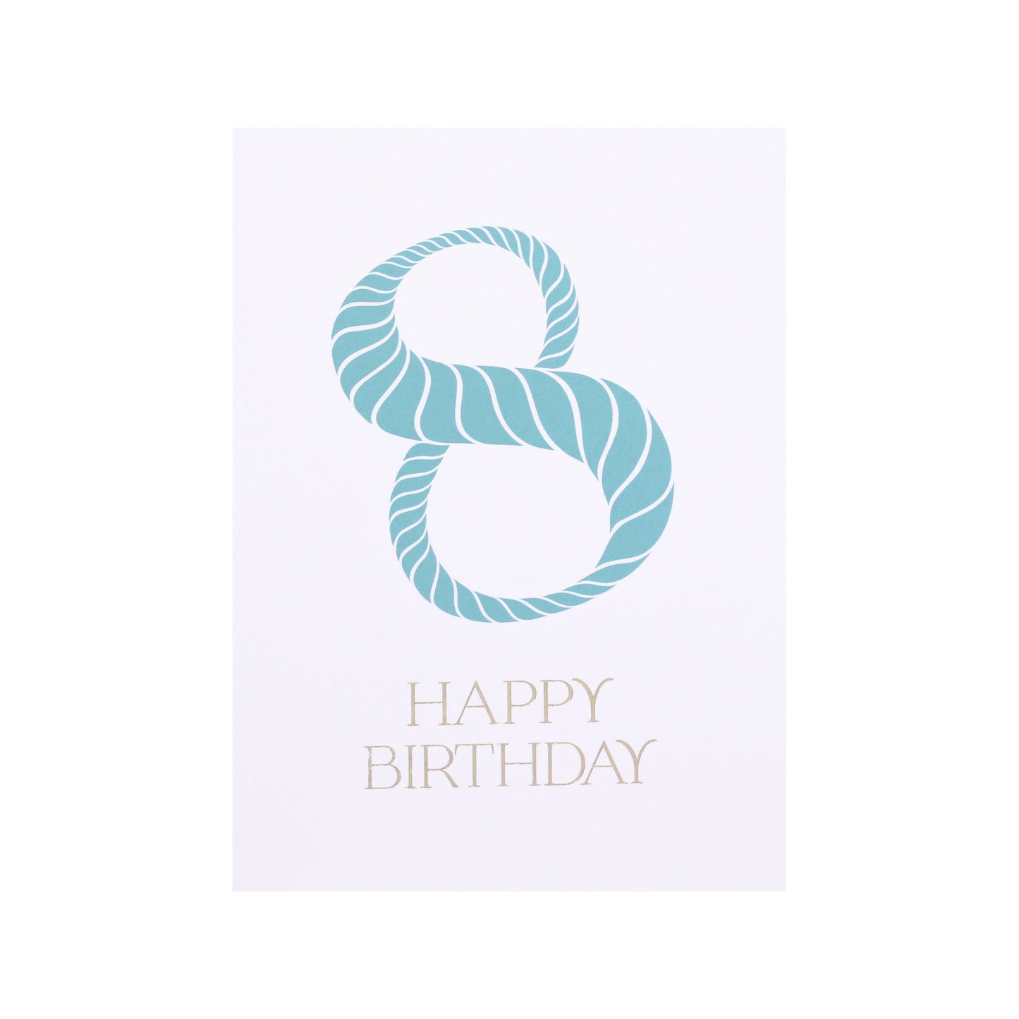 Birthday Stripes Teal Eighth Birthday Card