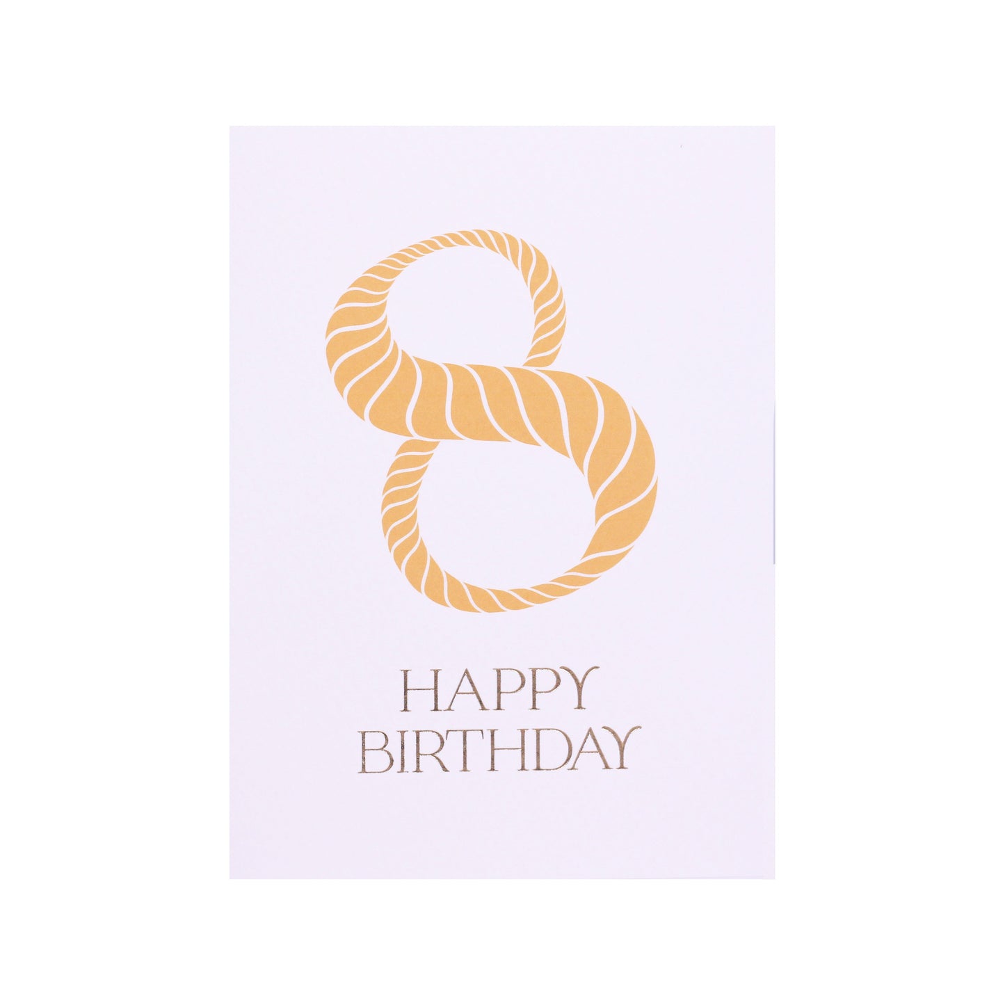 Birthday Stripes Mustard Eighth Birthday Card