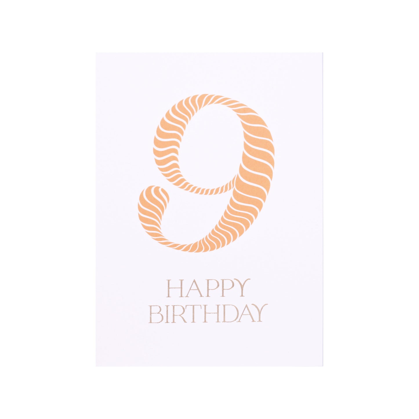 Birthday Stripes Orange Ninth Birthday Card