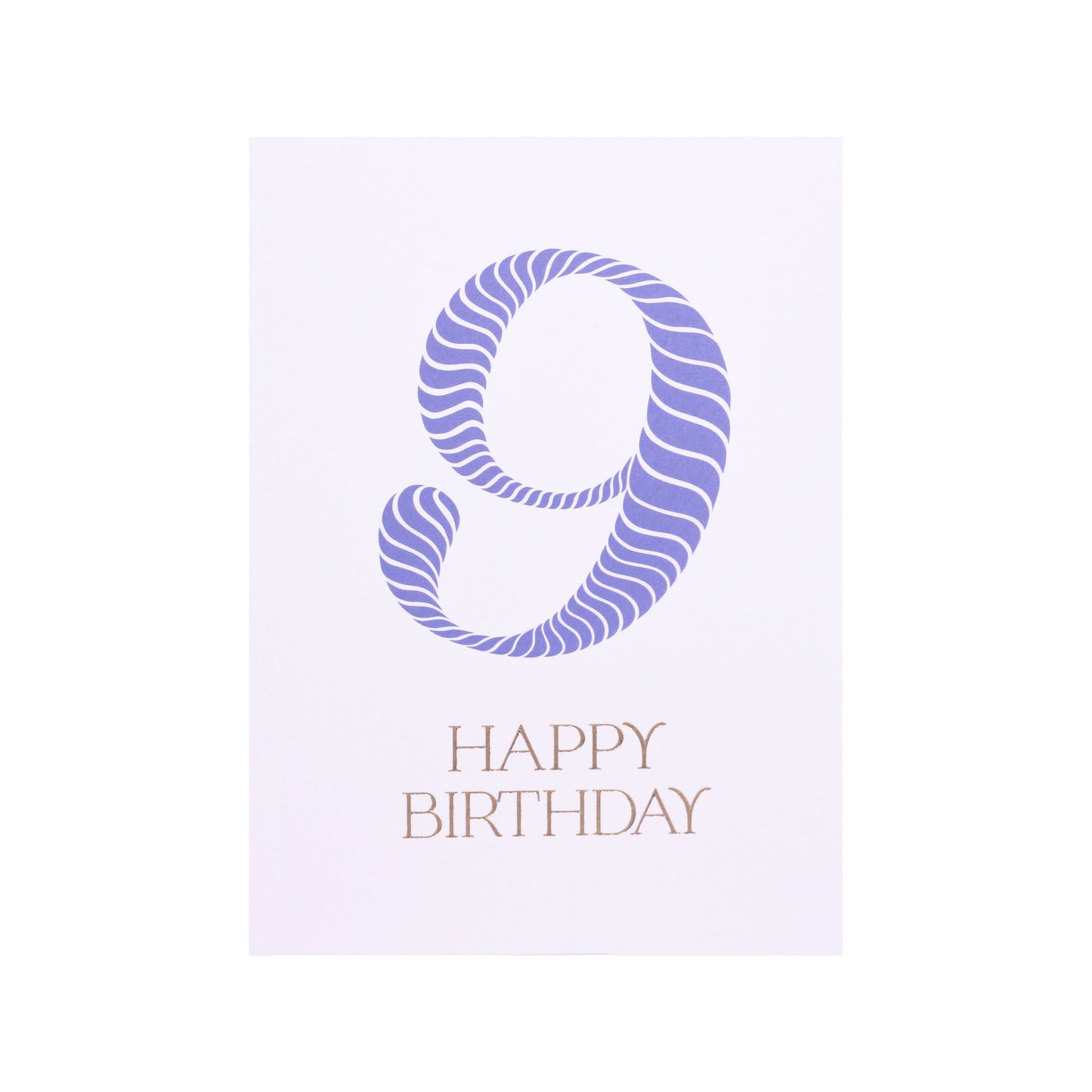 Birthday Stripes Lilac Ninth Birthday Card