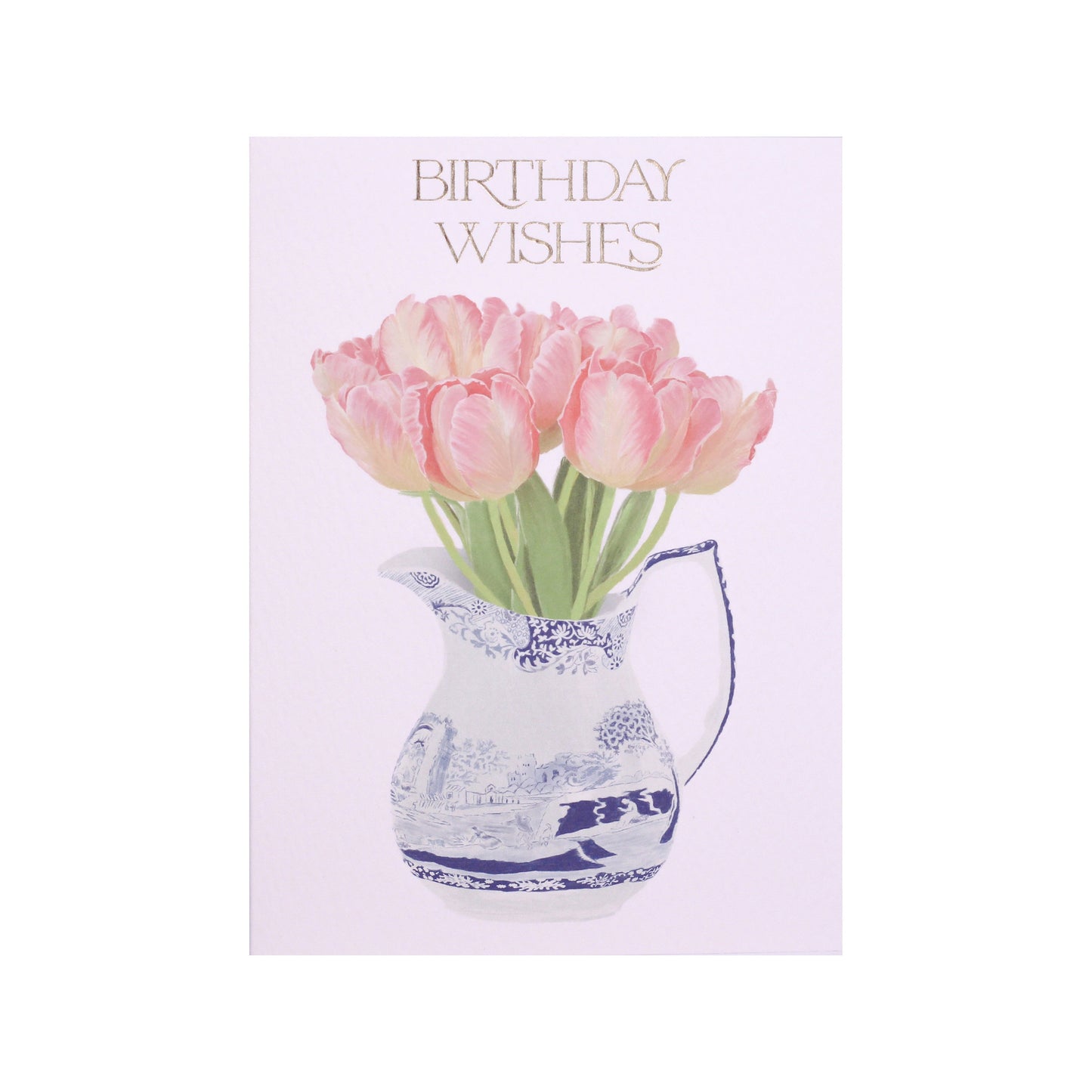 Tulips in a Spode Jug Birthday Wishes Card