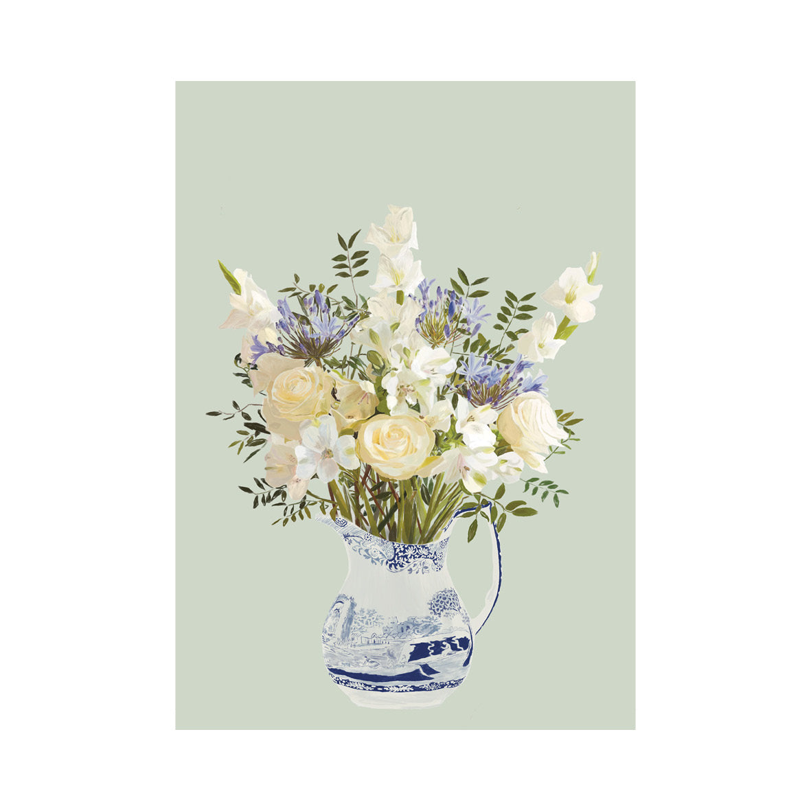 Blue and White Flowers in a Spode Jug