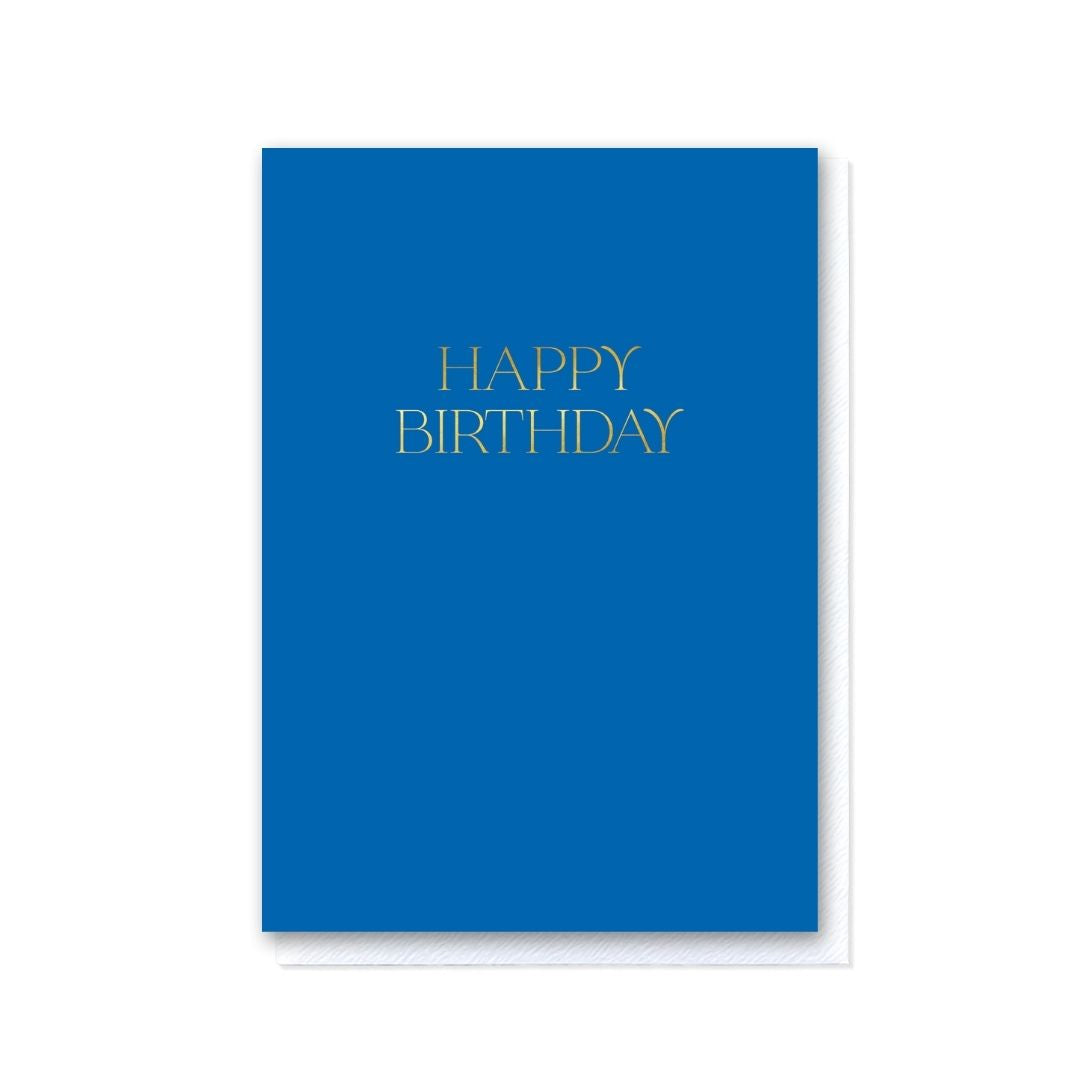 Elegant Blue Happy Birthday Card