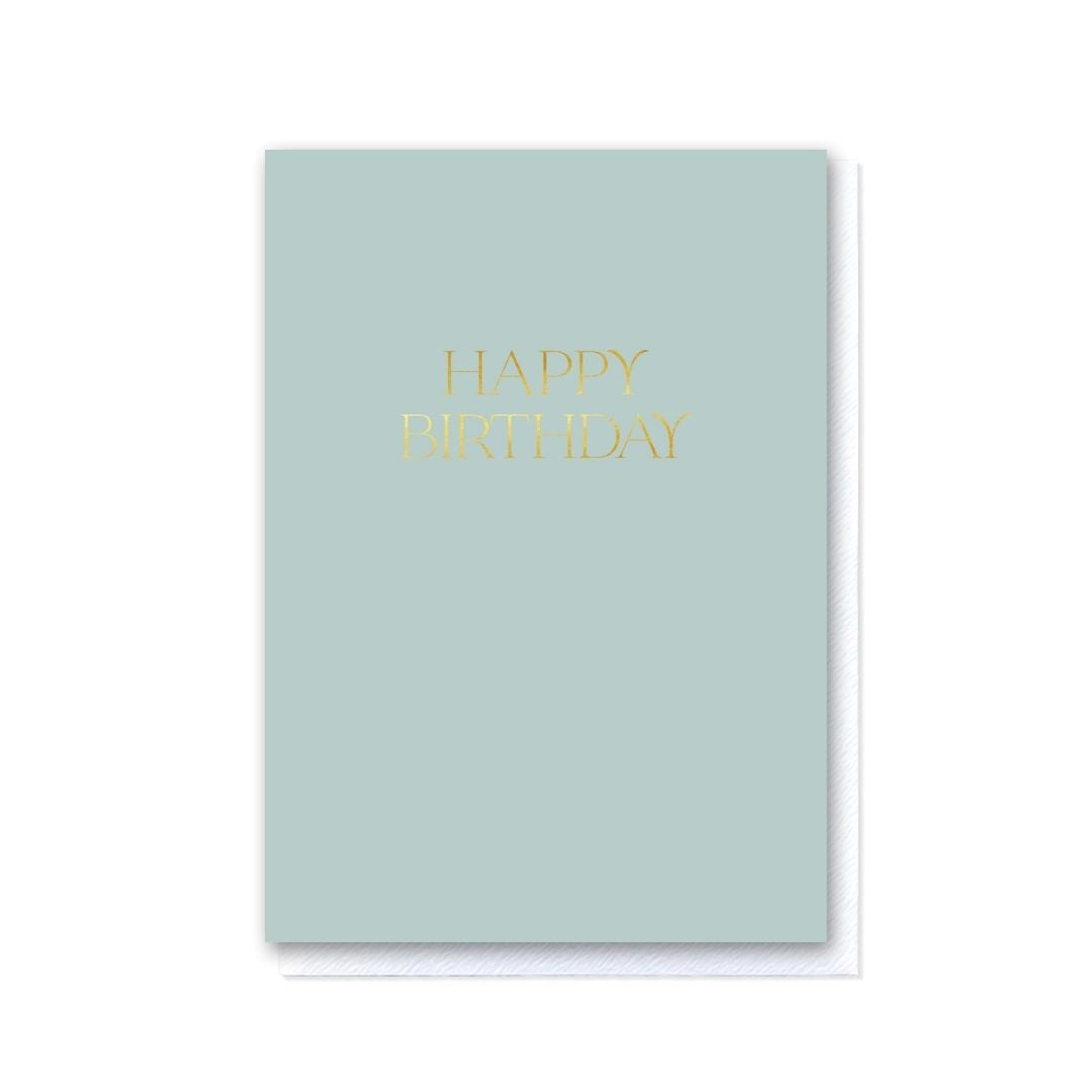 Elegant Duck Egg Happy Birthday Card