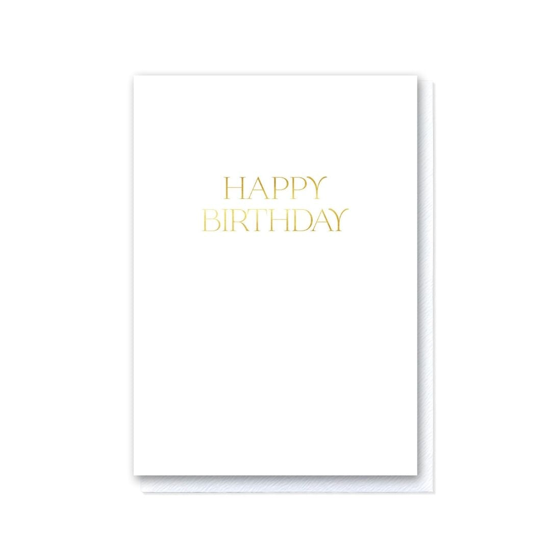 Elegant White Happy Birthday Card