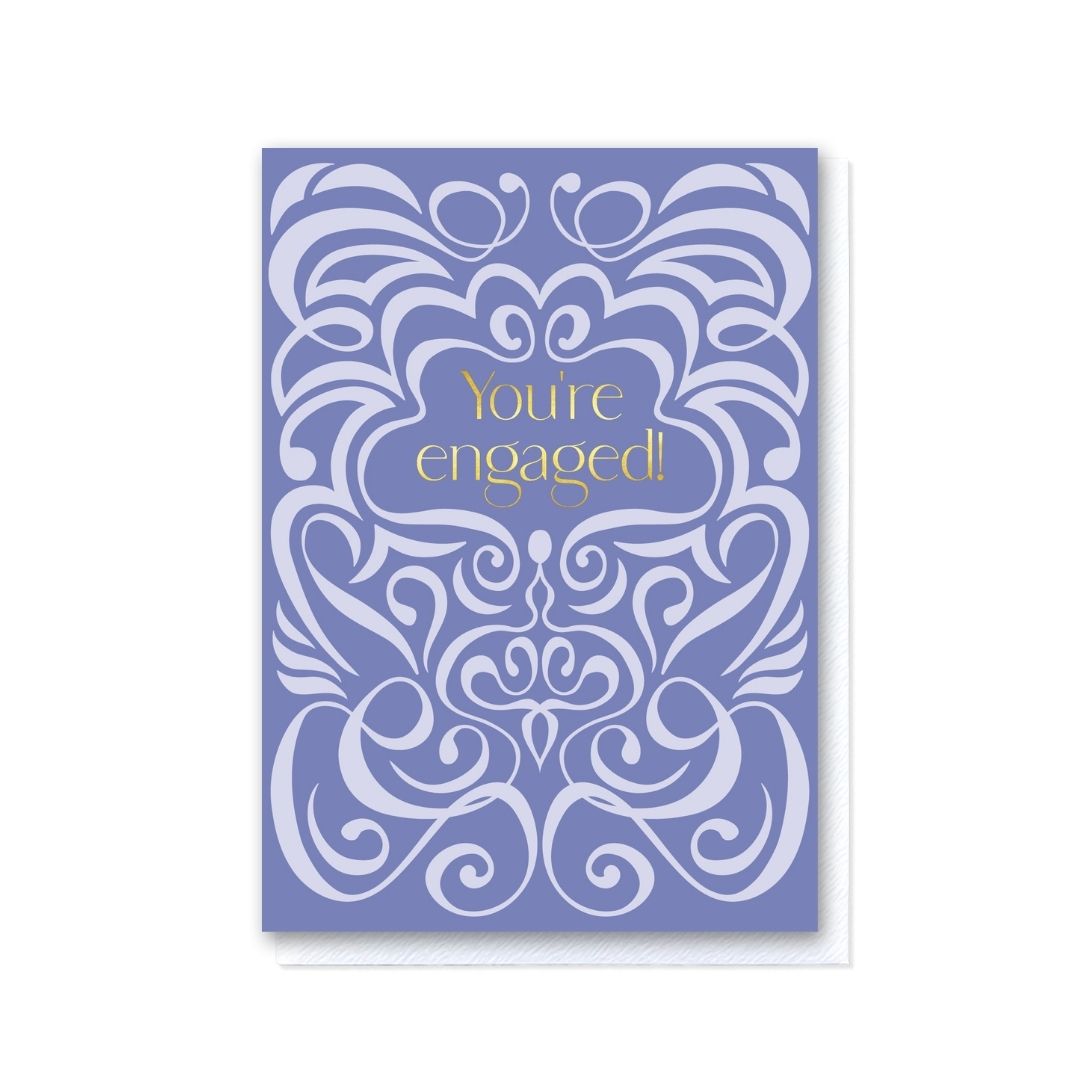 Lilac Two-Tone Swirl You're Engaged Card
