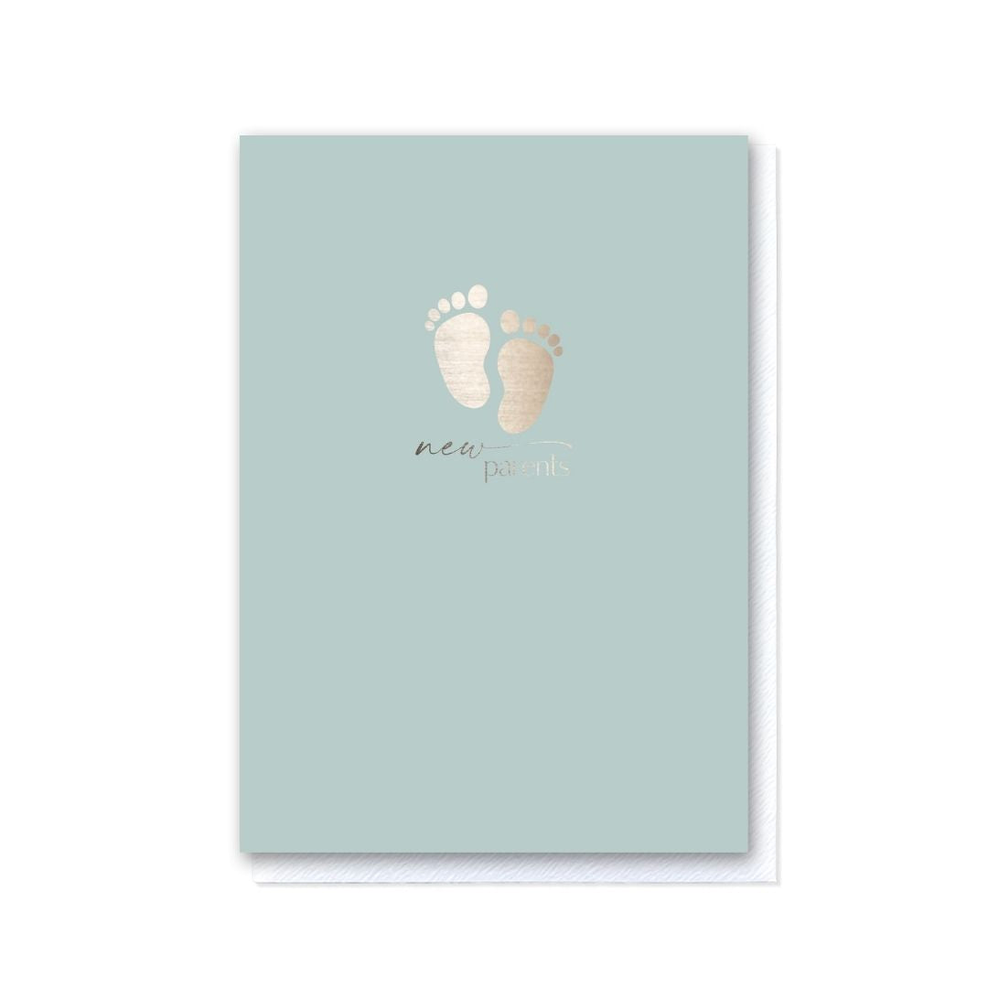 New Parents Baby Feet Duck Egg Card