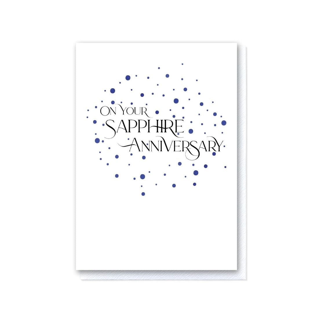 Milestone Moments Sapphire Wedding Anniversary Card in Blue Foil