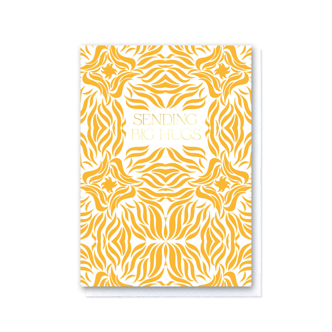 Sending Big Hugs in Mustard Swishes