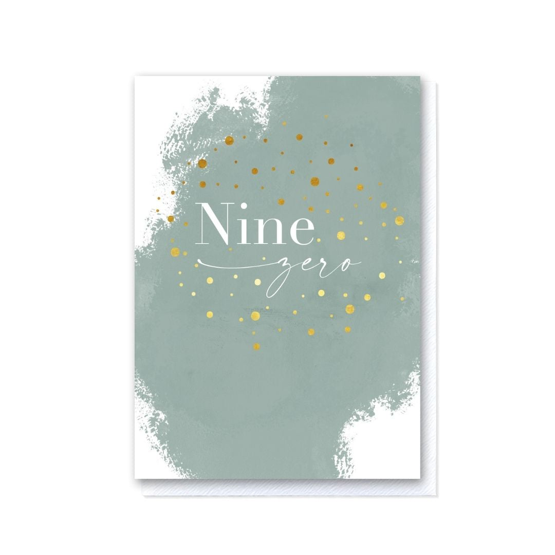 Painted Nine Zero Birthday Card