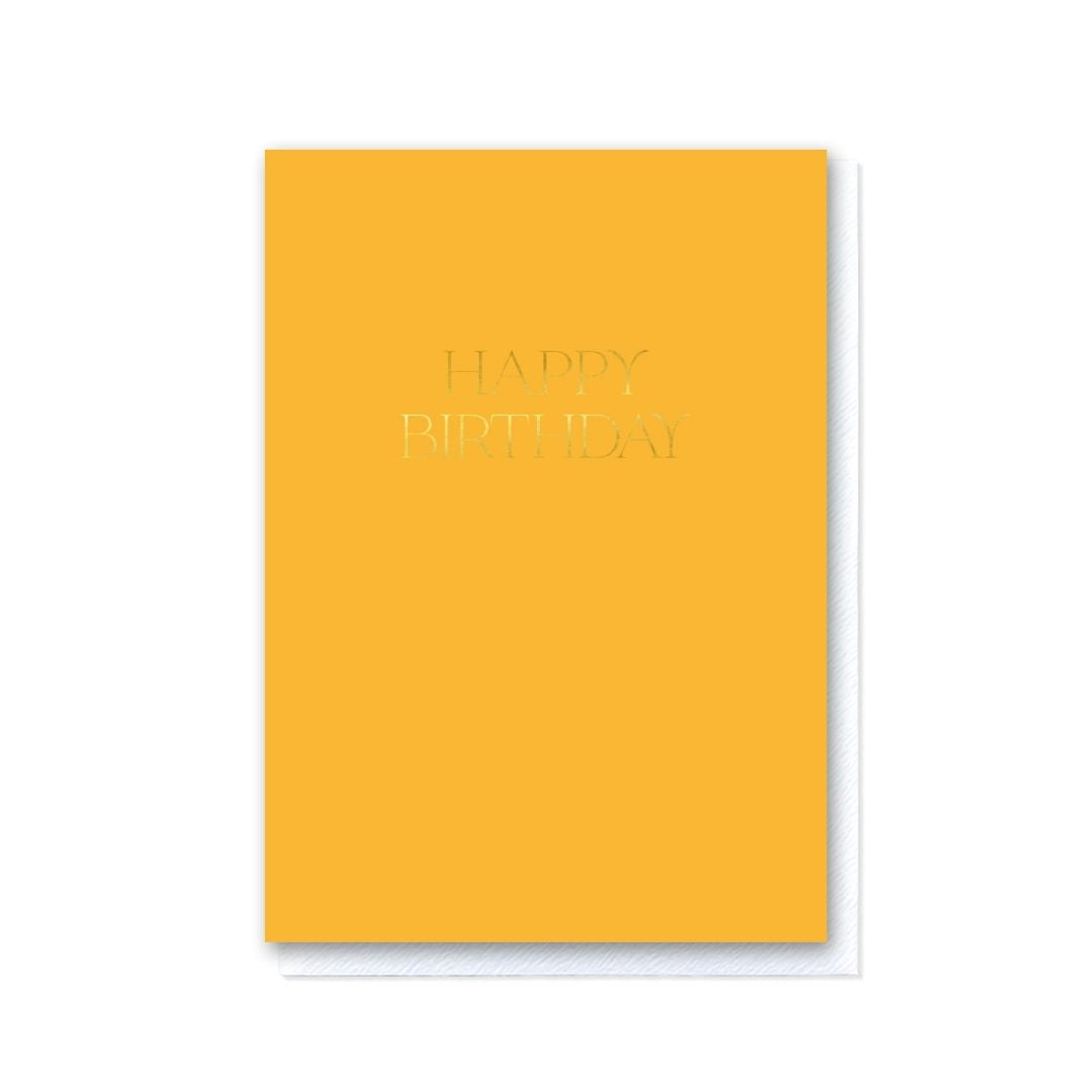 Elegant Mustard Happy Birthday Card