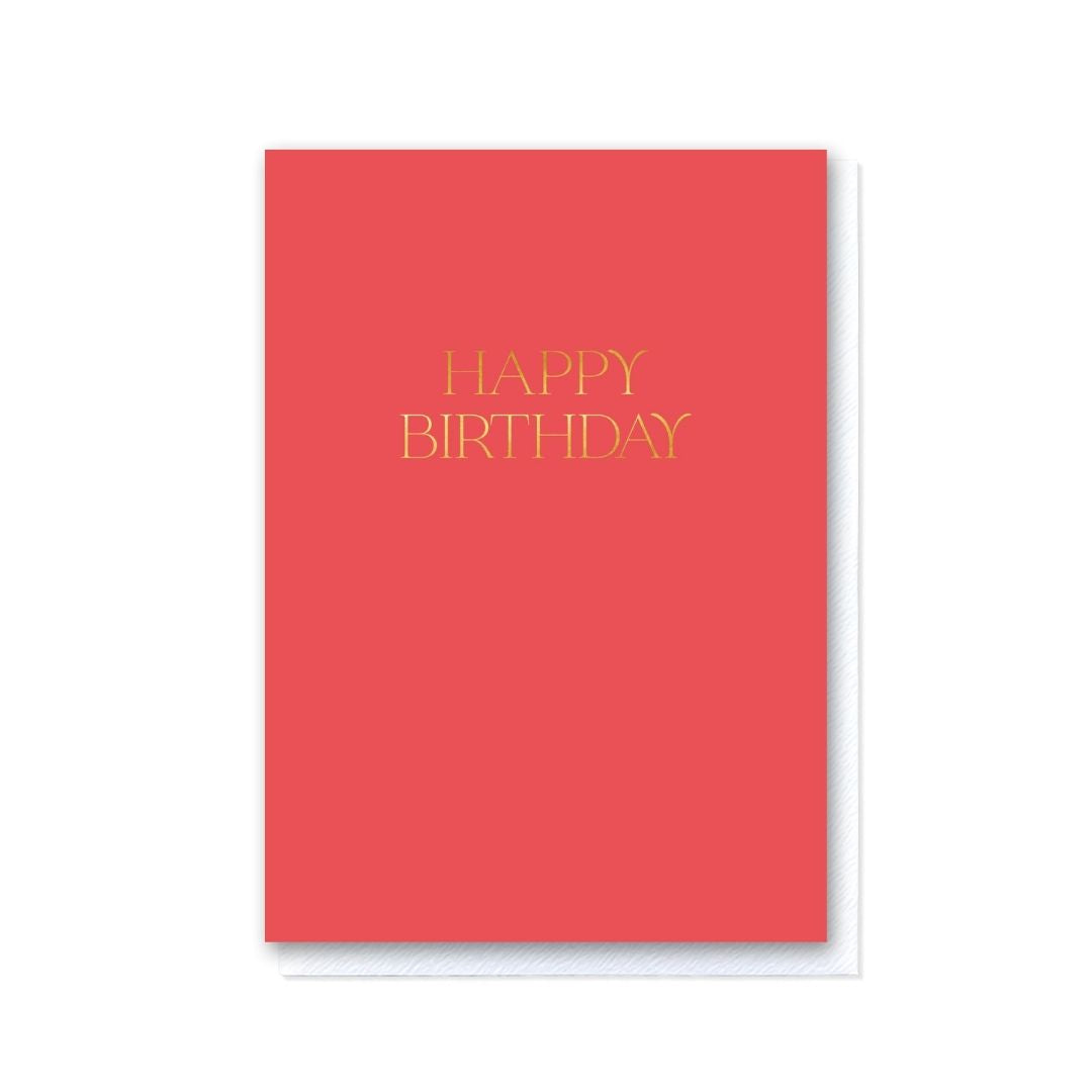 Elegant Dark Coral Happy Birthday Card