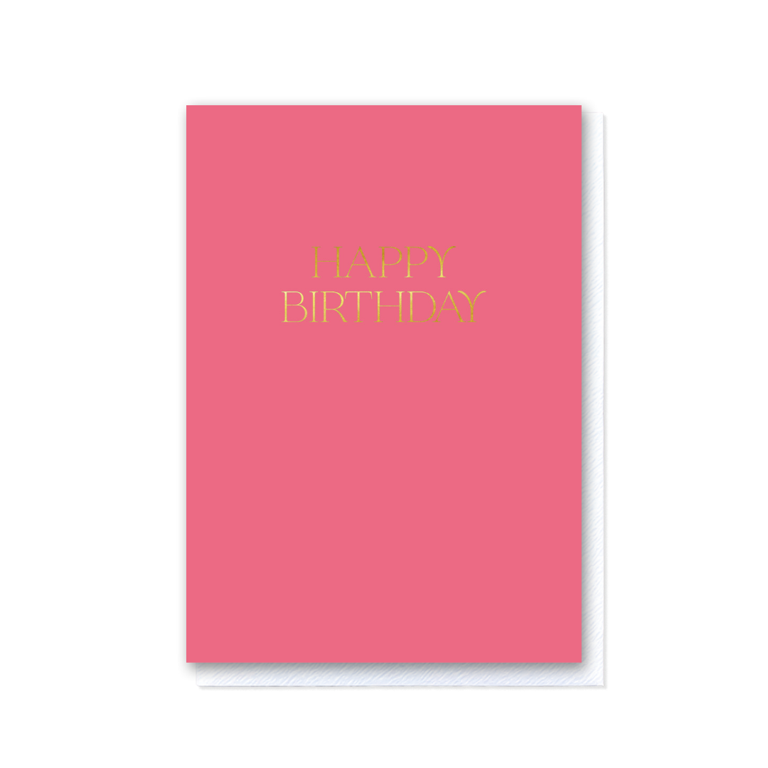 Elegant Pink Happy Birthday Card