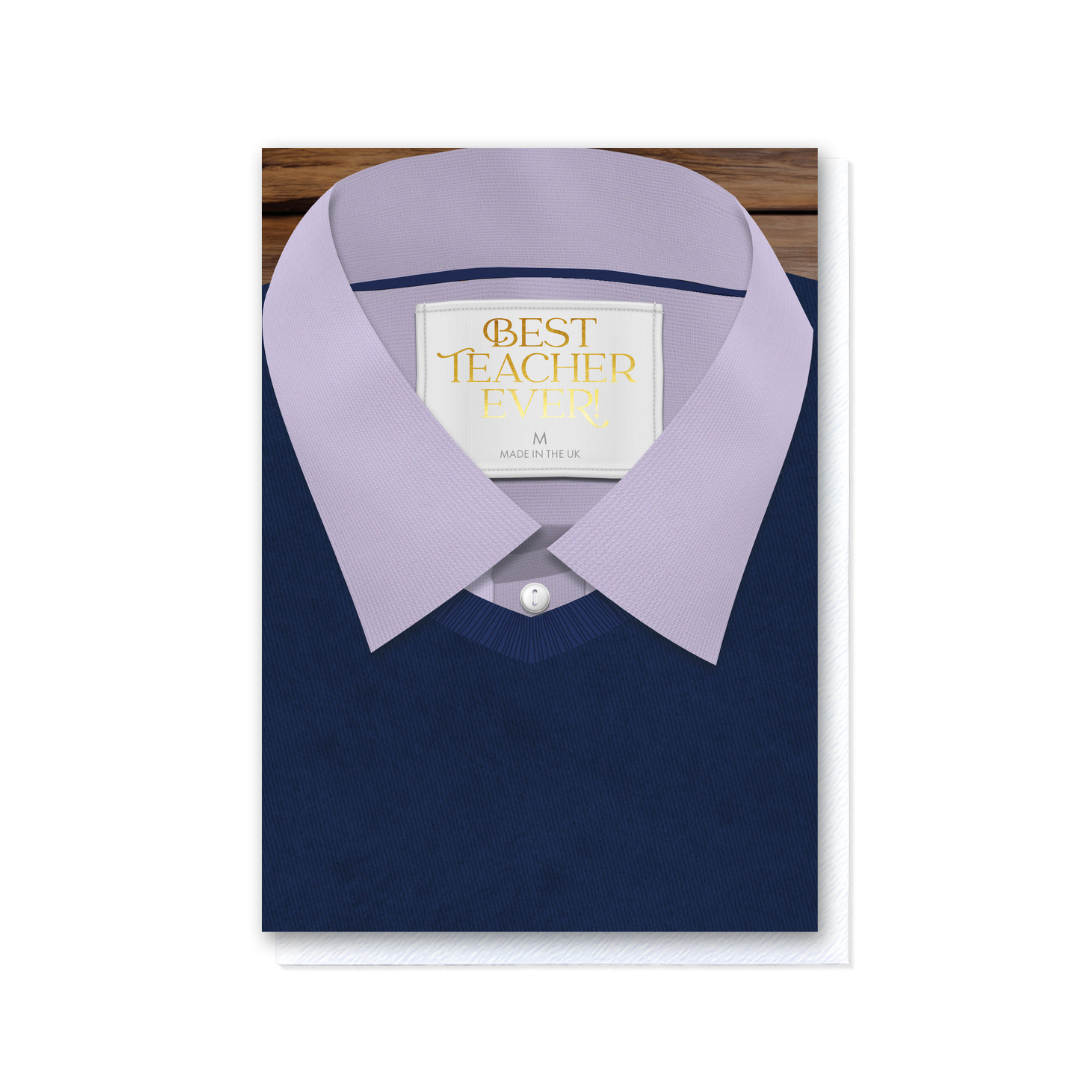 Attirely Good - Lilac Shirt Navy Best Teacher Ever!