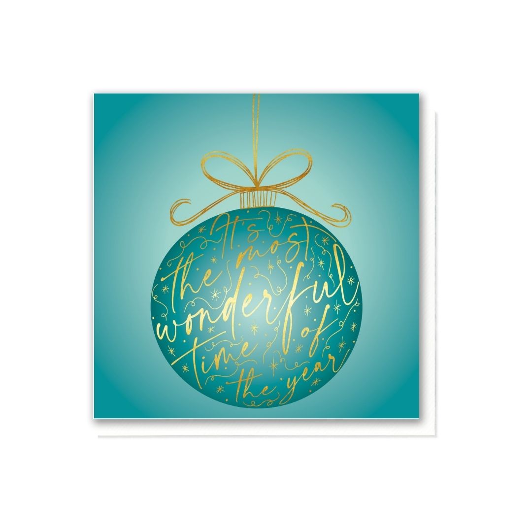 Most Wonderful Time of the Year Teal Bauble