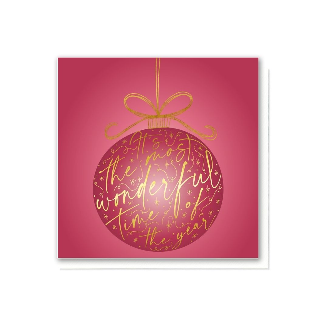 Most Wonderful Time of the Year Burgundy Bauble