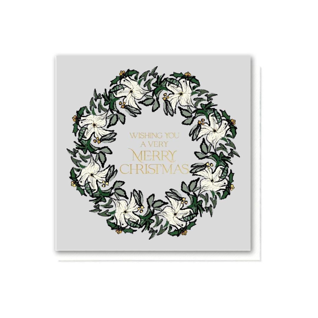 White Flower Berry Wreath