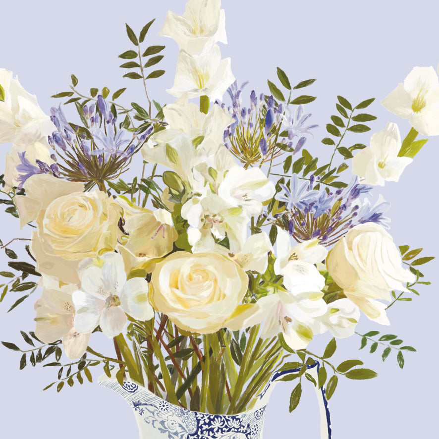 Square - Blue & White Flowers