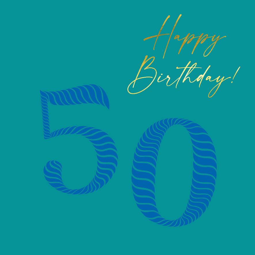 Square - Birthday Stripes Male 50
