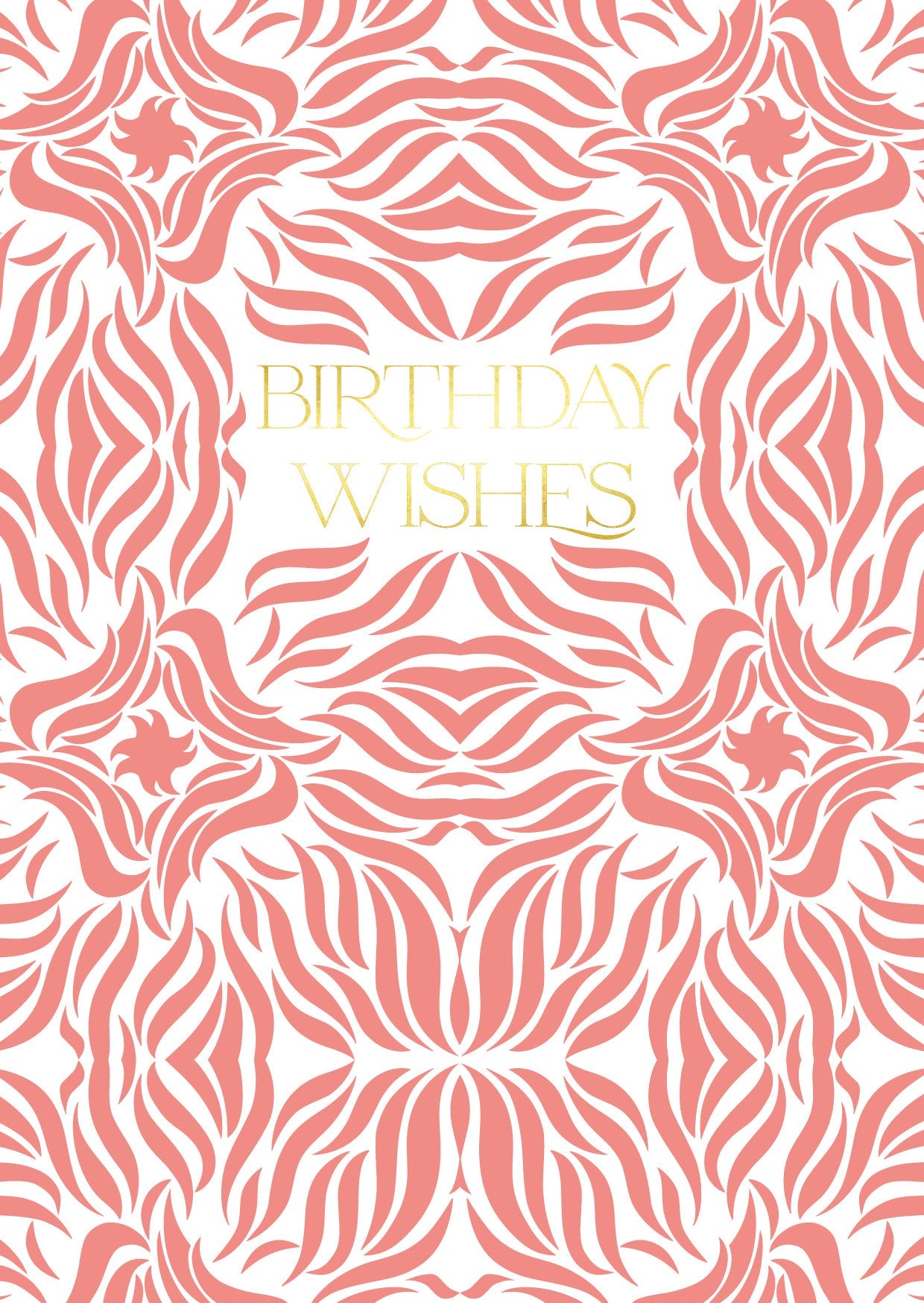 Birthday Wishes in Coral Swishes