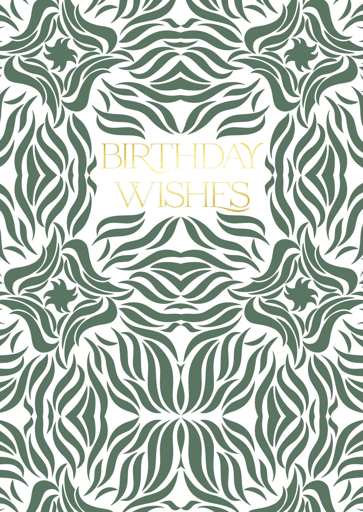 Birthday Wishes in Sage Green Swishes