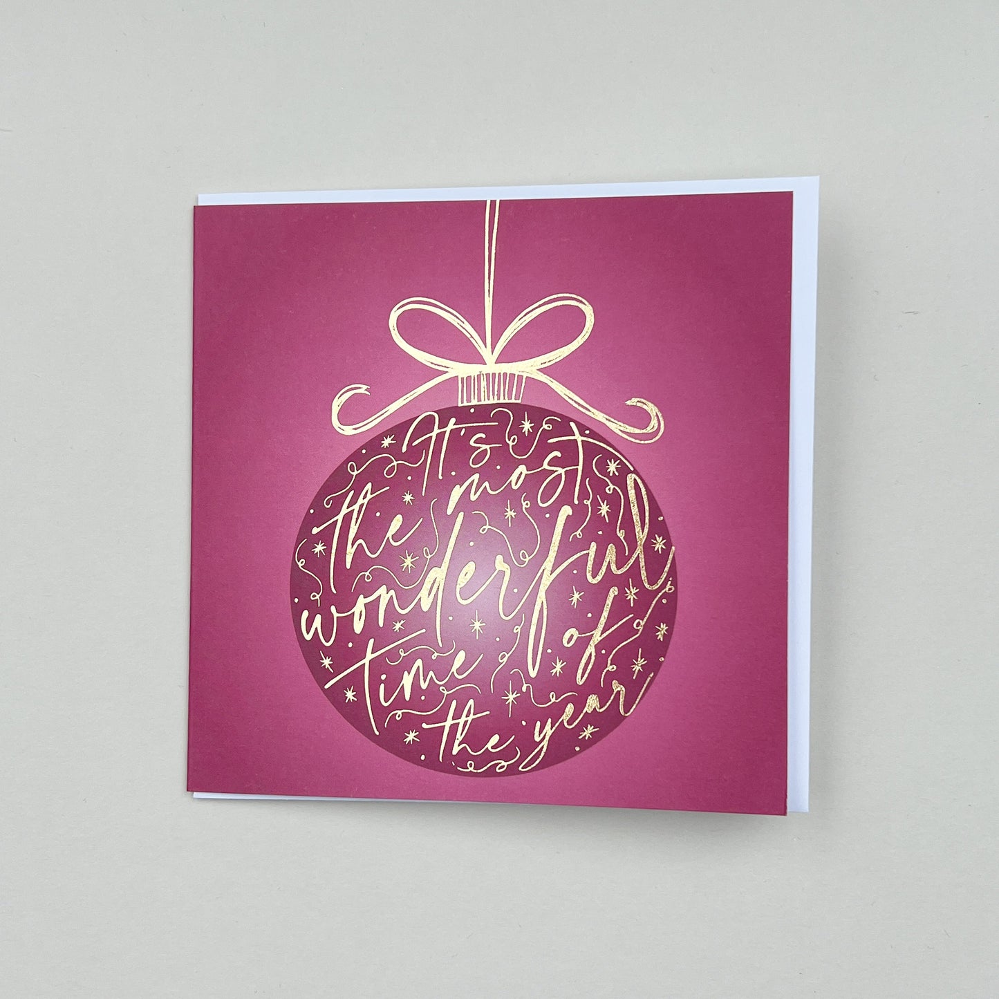 Most Wonderful Time of the Year Burgundy Bauble