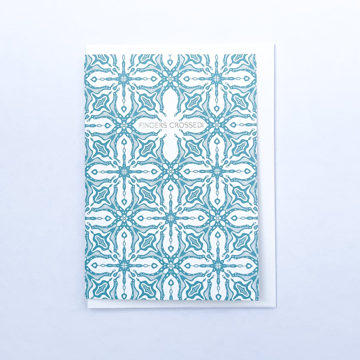 Tiled Sentiments Fingers Crossed! Teal