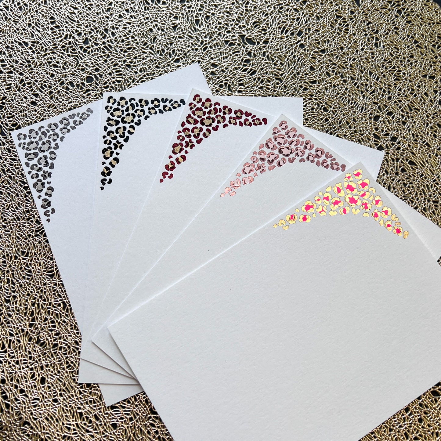 Neon Pink & Gold Leopard Print Notes