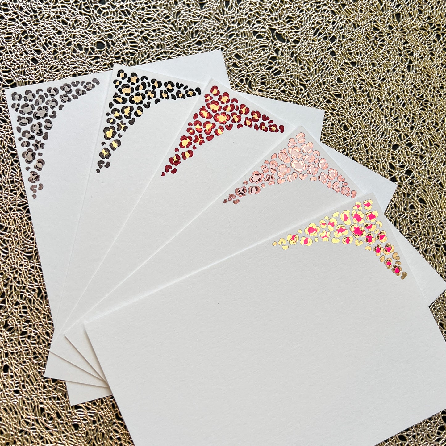 Burgundy and Gold Leopard Print Notes