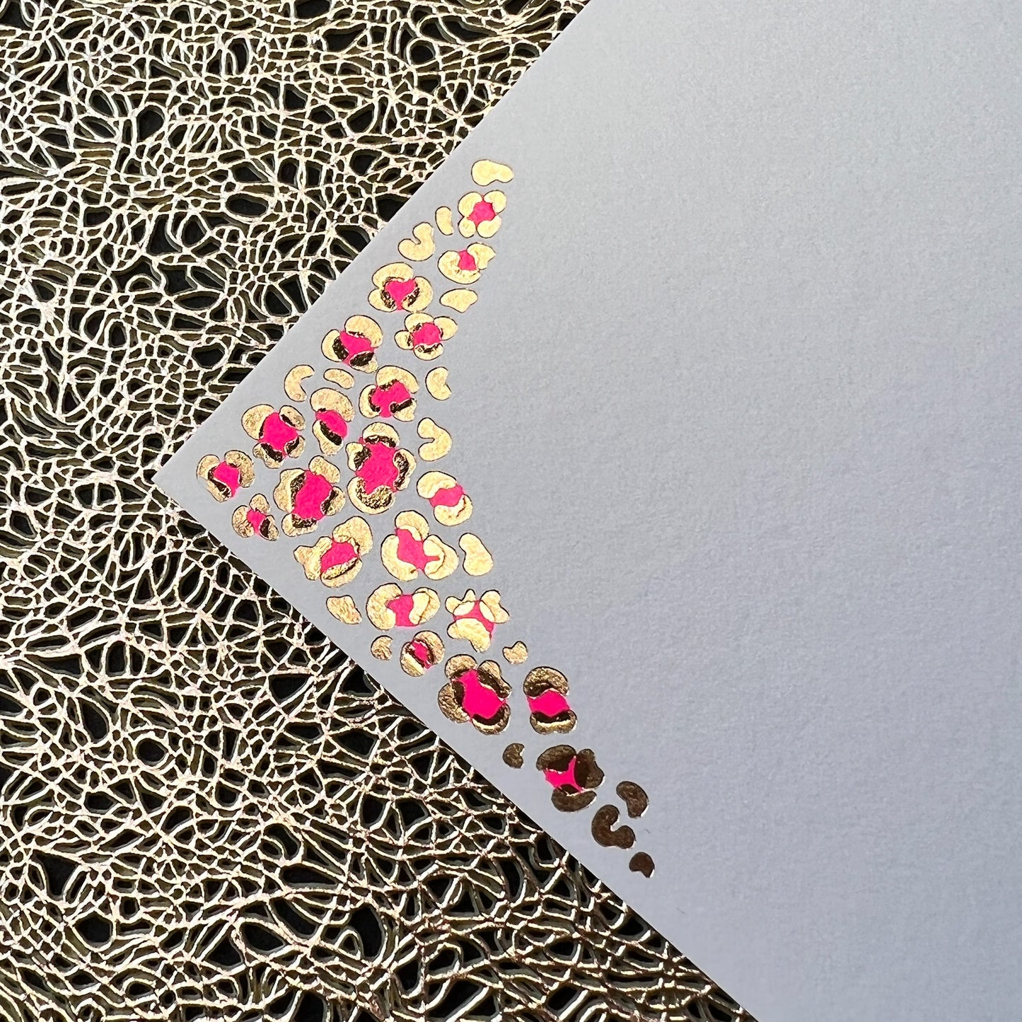 Neon Pink & Gold Leopard Print Notes