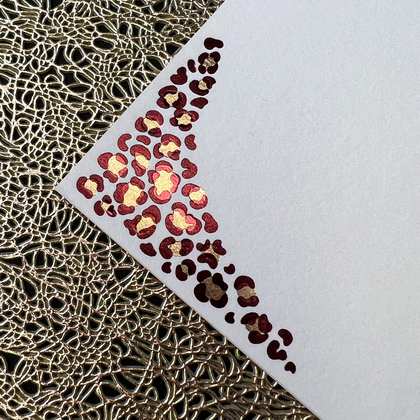 Burgundy and Gold Leopard Print Notes