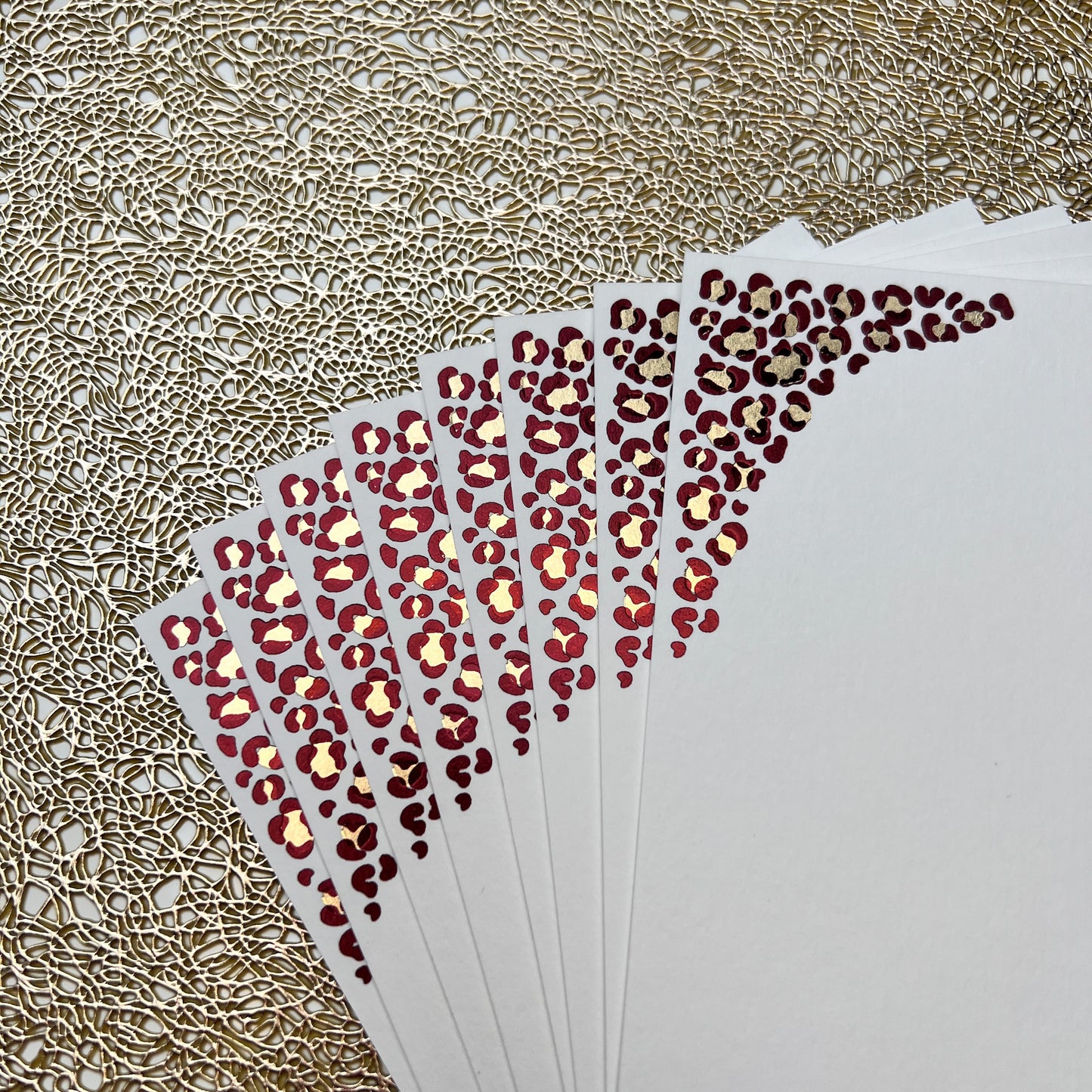 Burgundy and Gold Leopard Print Notes