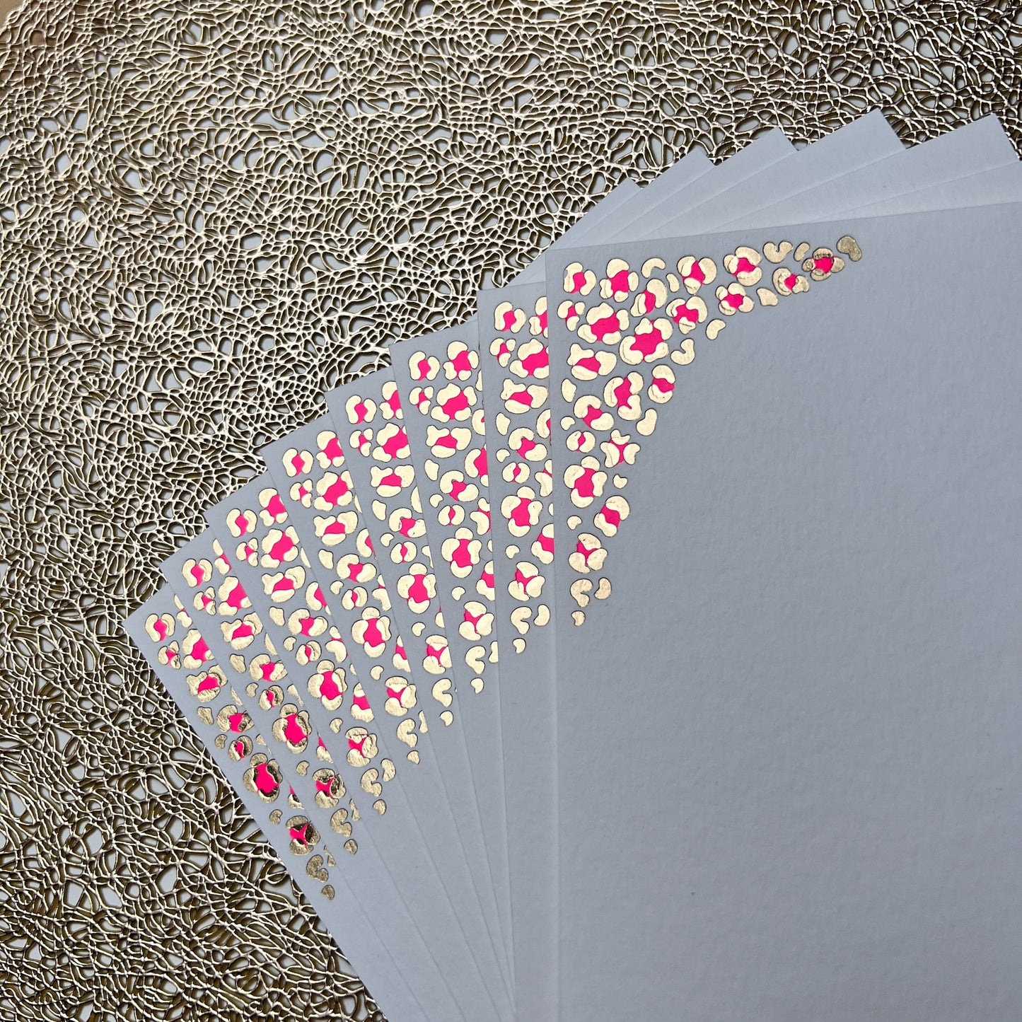 Neon Pink & Gold Leopard Print Notes