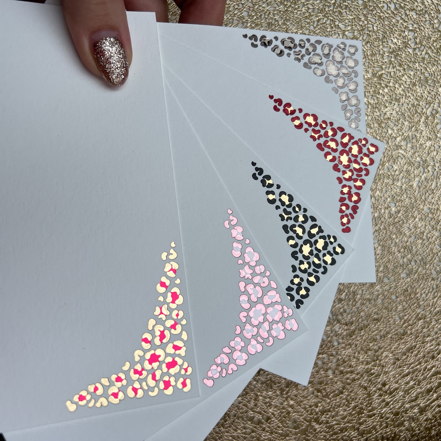 Neon Pink & Gold Leopard Print Notes