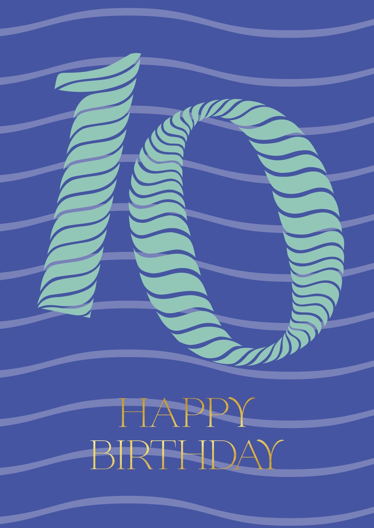 Birthday Stripes Tenth Birthday Card