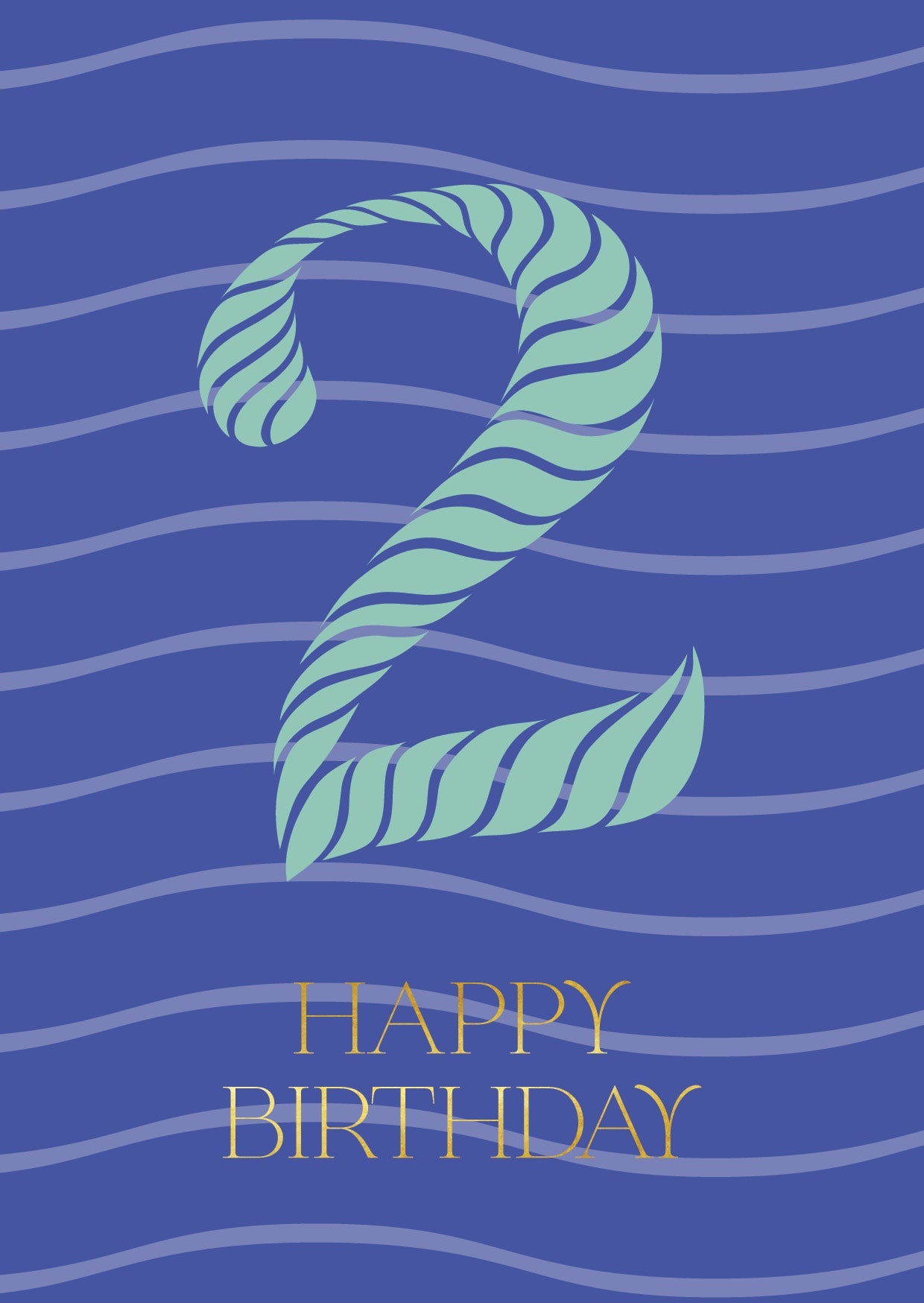 Birthday Stripes Second Birthday Card