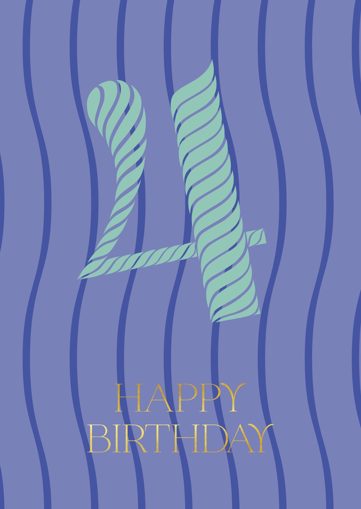 Birthday Stripes Fourth Birthday Card