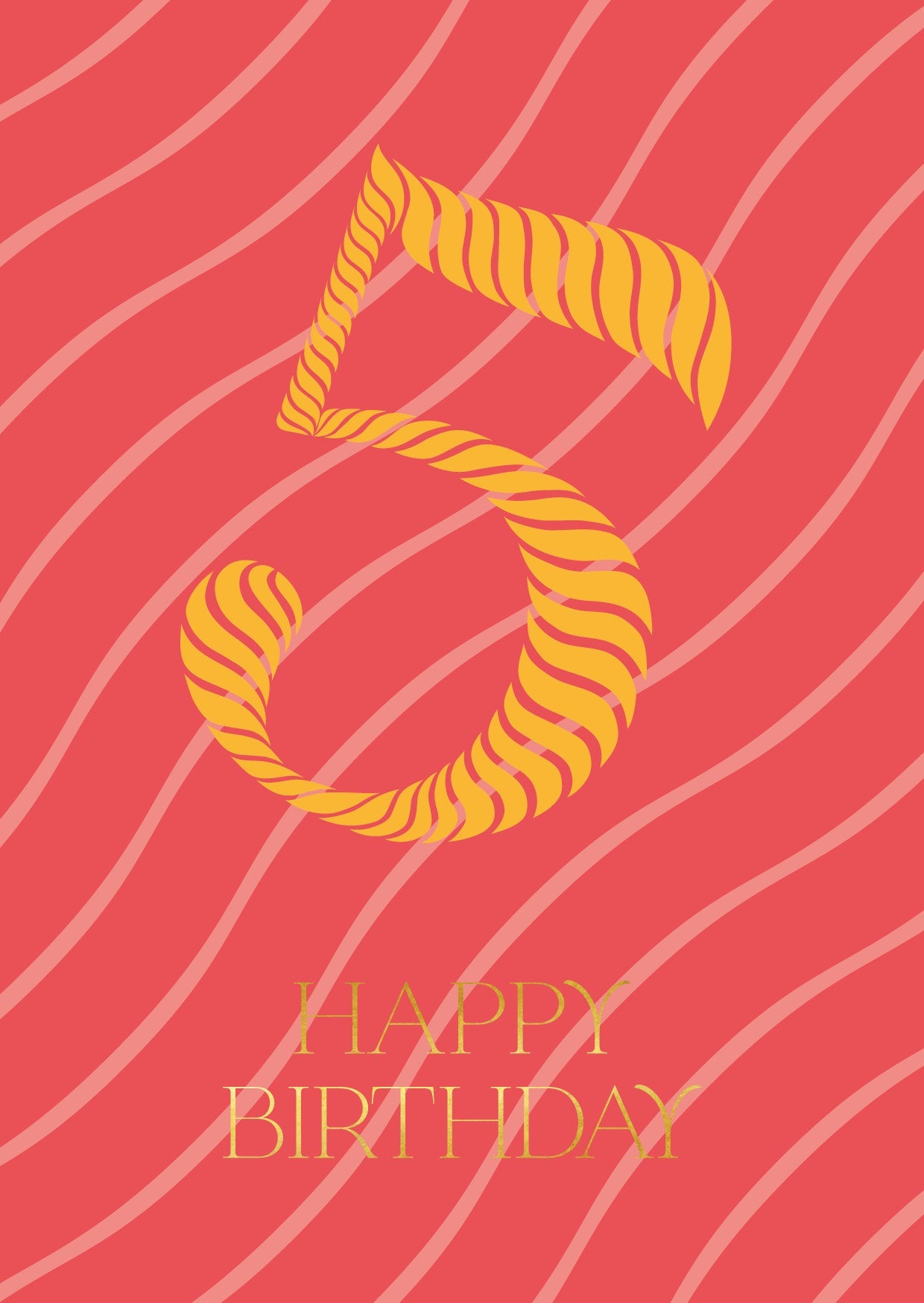Birthday Stripes Fifth Birthday Card