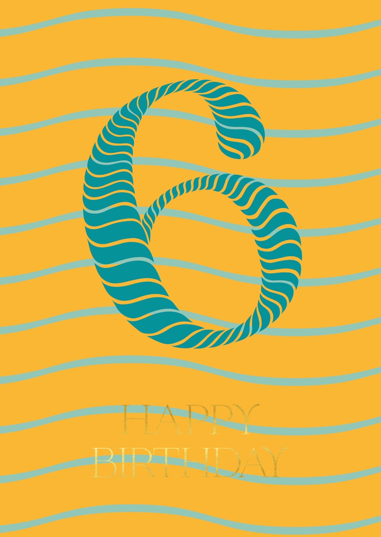 Birthday Stripes Sixth Birthday Card