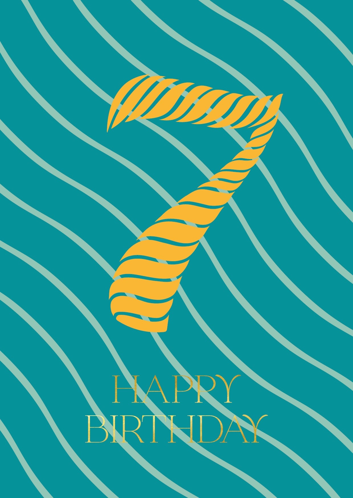 Birthday Stripes Seventh Birthday Card