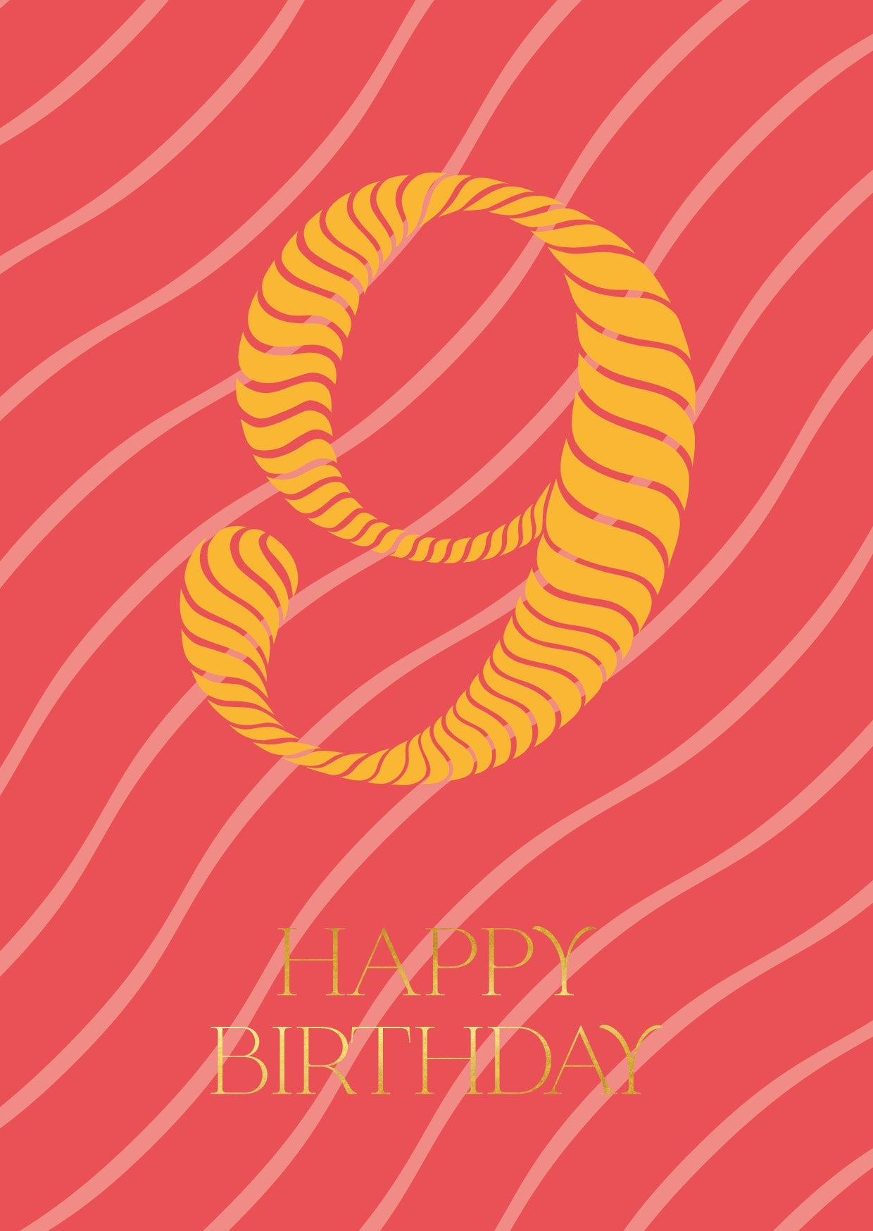 Birthday Stripes Ninth Birthday Card
