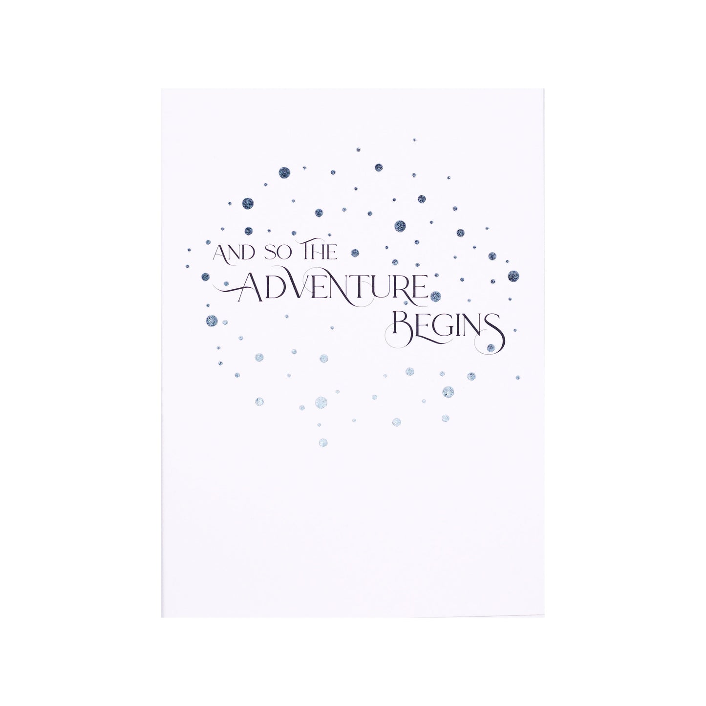 And So the Adventure Begins Card in Pale Blue Foil