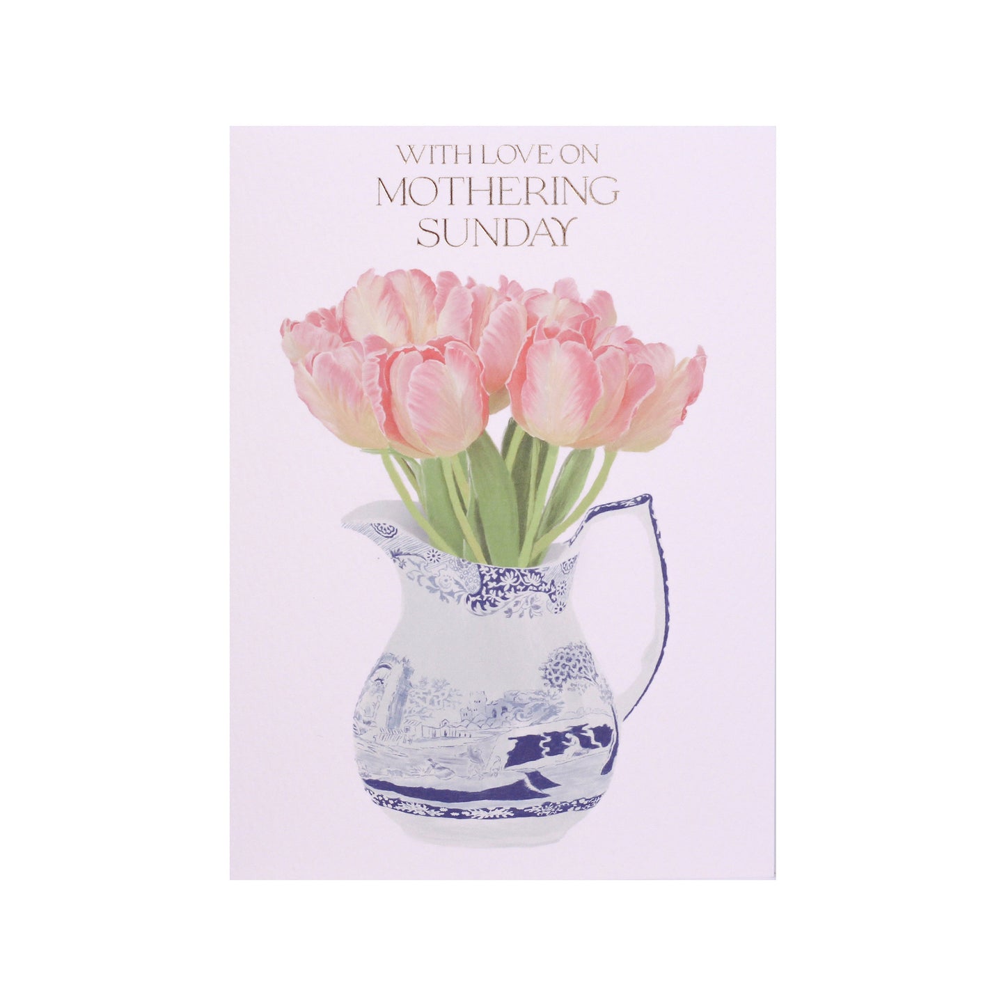 Tulips in a Spode Jug With Love on Mothering Sunday