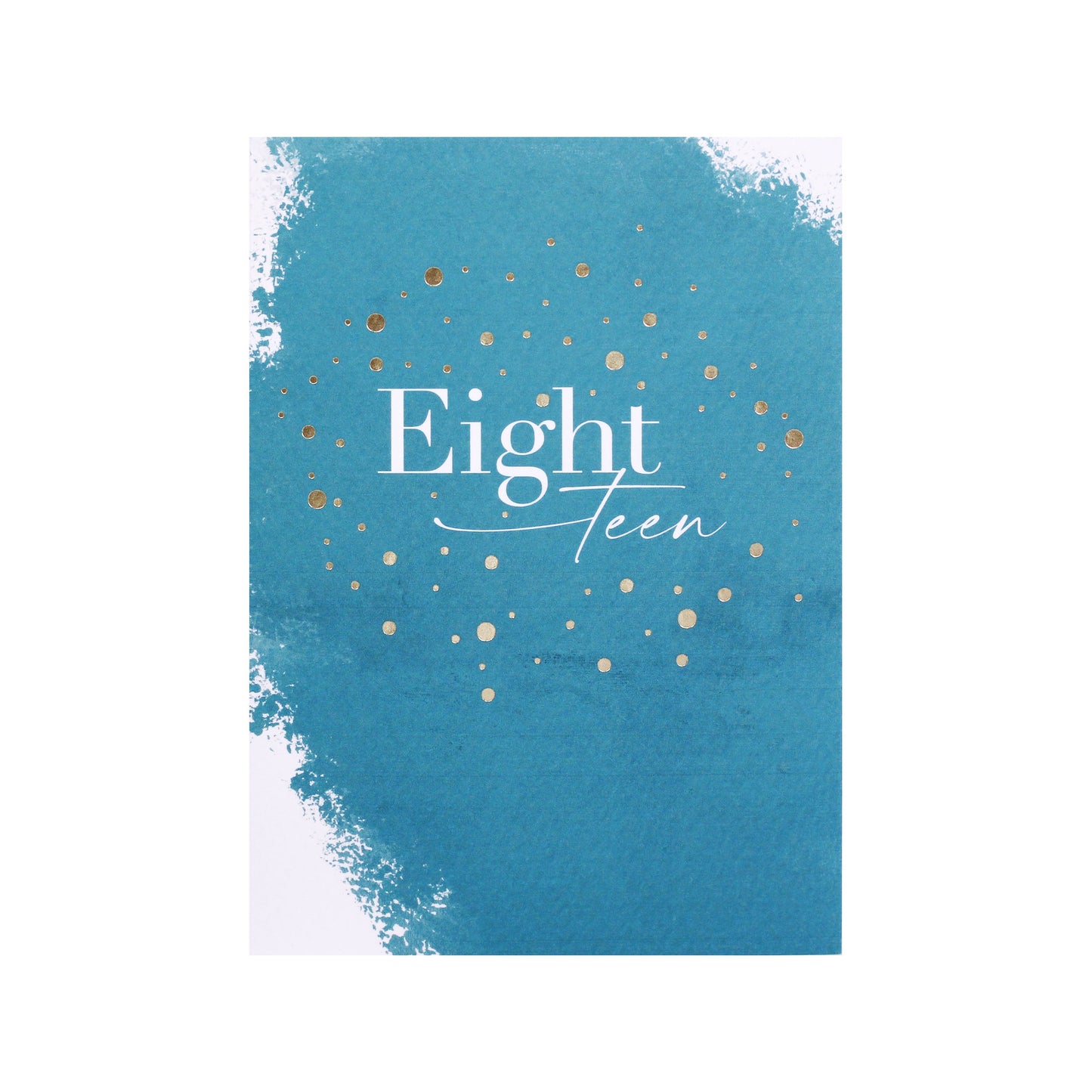 Painted Teal Eighteen Birthday Card
