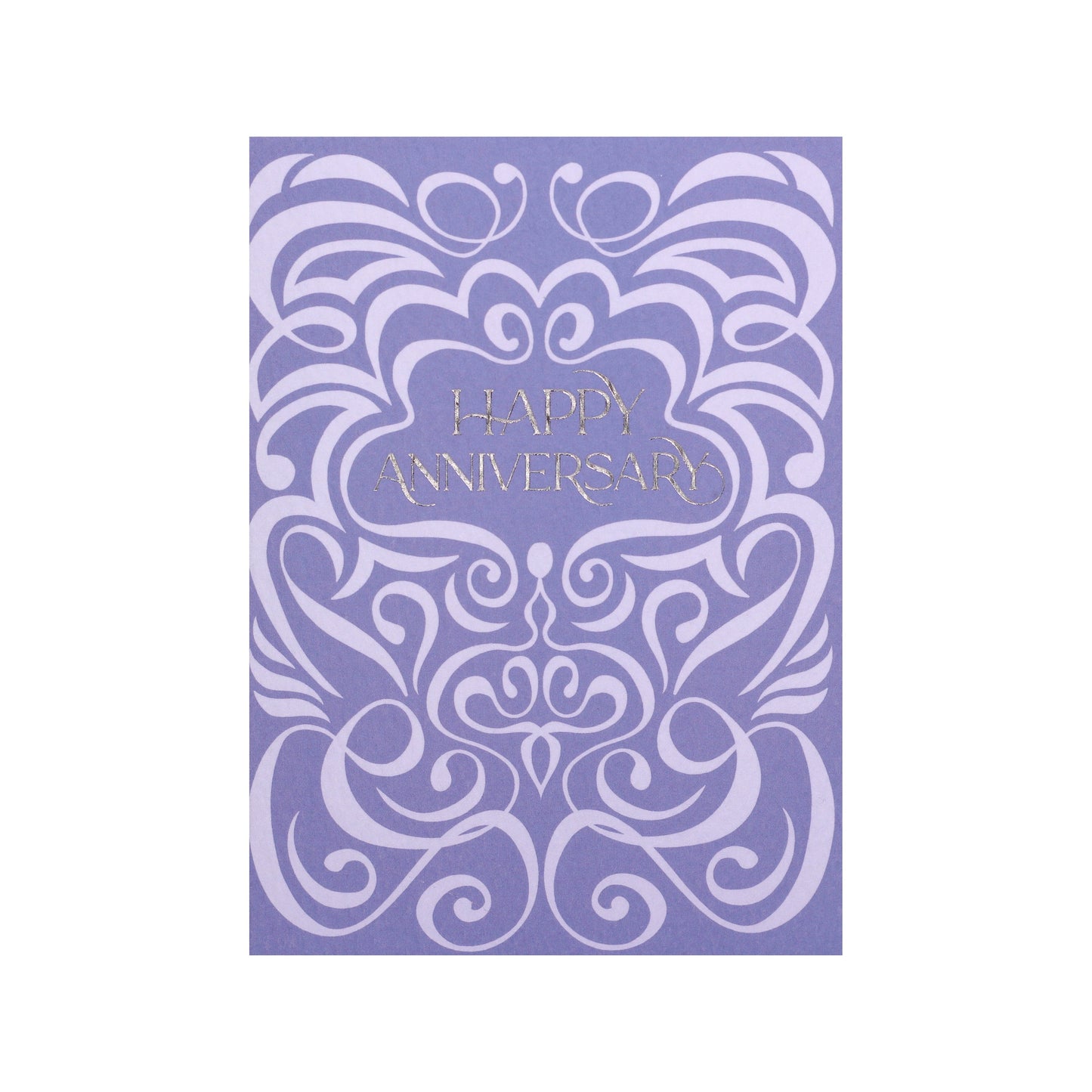 Lilac Two-Tone Swirl Happy Anniversary Card