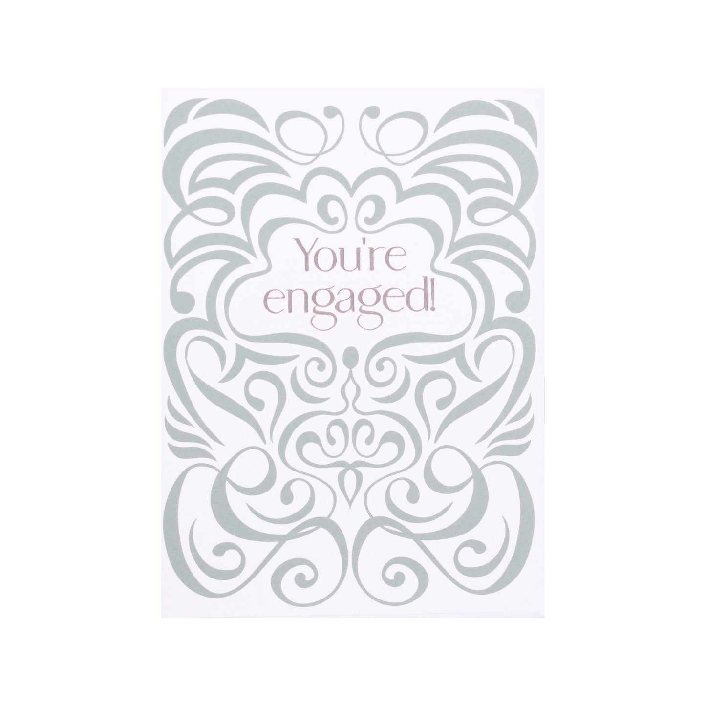 Sage Green and White Swirl You’re Engaged Card
